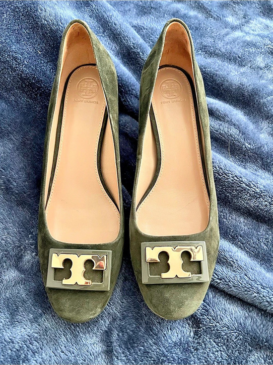 Tory Burch Shoes - Tory Burch Gigi Suede Block Heel Pump Green. Great fall color